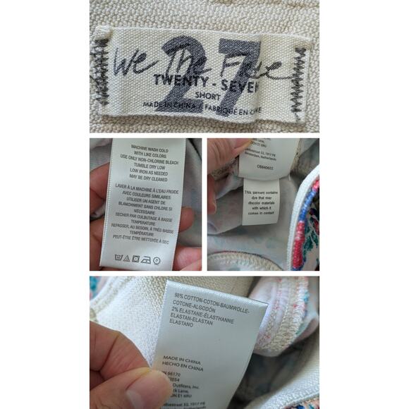 We The Free People Corduroy Flare Pants 27 Short Floral Pull On Groovy Hippie - Picture 3 of 7